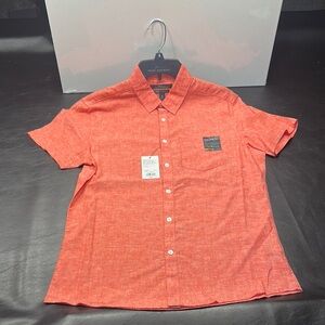 Marc Anthony Red Casual Button Down Shirt